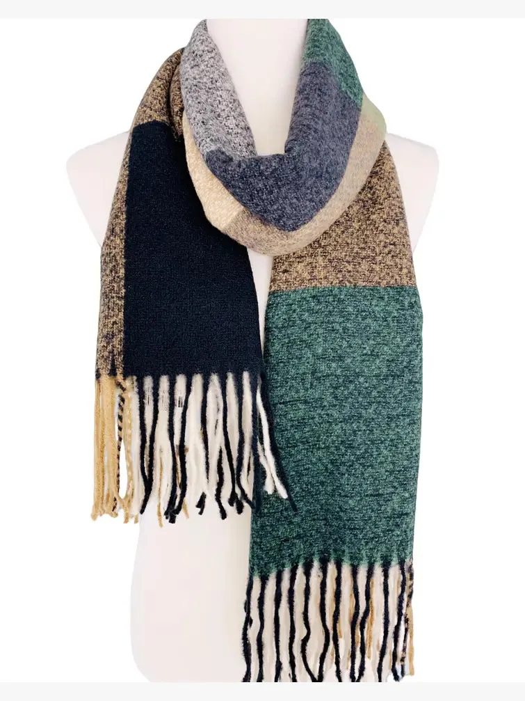 9 Colors--Softer Than Cashmere Colorblock Blanket Scarf