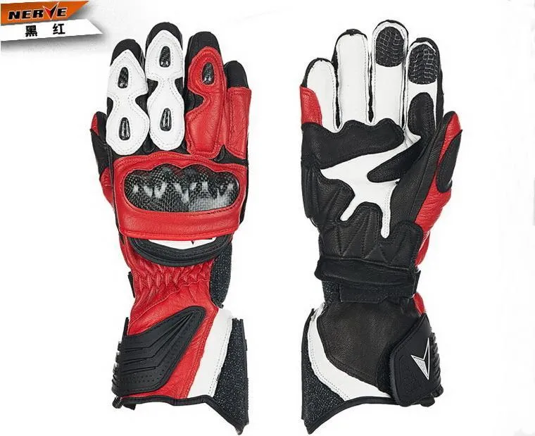 Anti-slip Carbon Fiber Sport Men's Leather Motorcycle Gloves