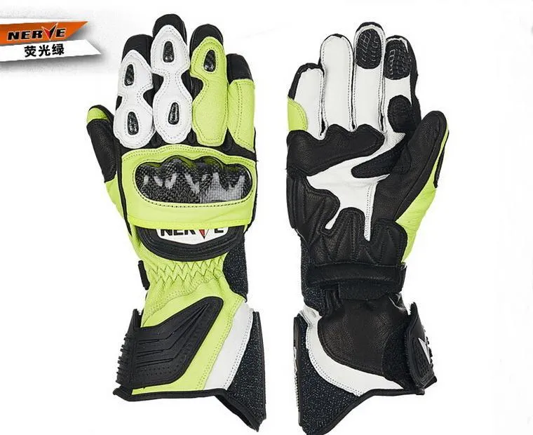 Anti-slip Carbon Fiber Sport Men's Leather Motorcycle Gloves