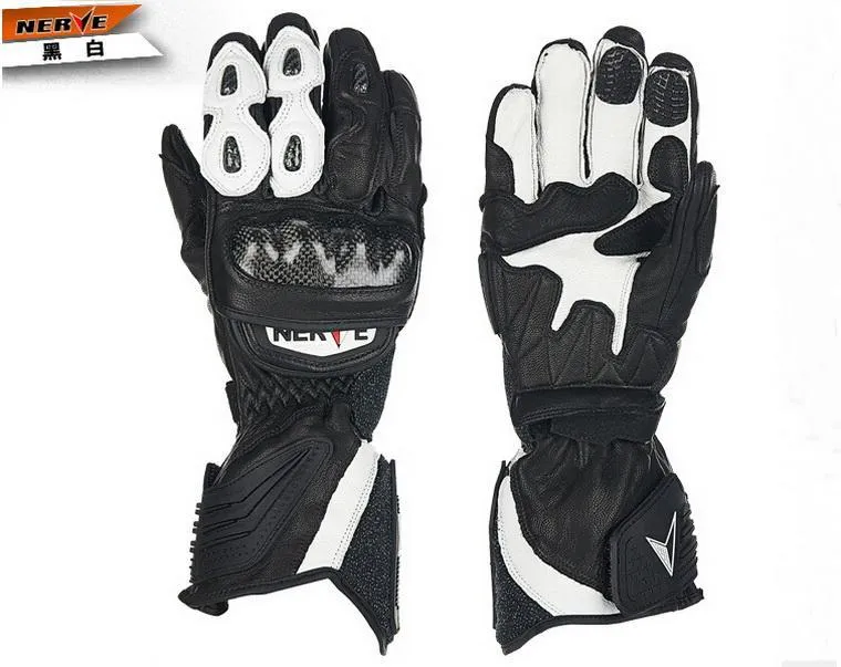 Anti-slip Carbon Fiber Sport Men's Leather Motorcycle Gloves