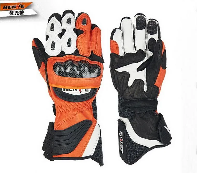 Anti-slip Carbon Fiber Sport Men's Leather Motorcycle Gloves
