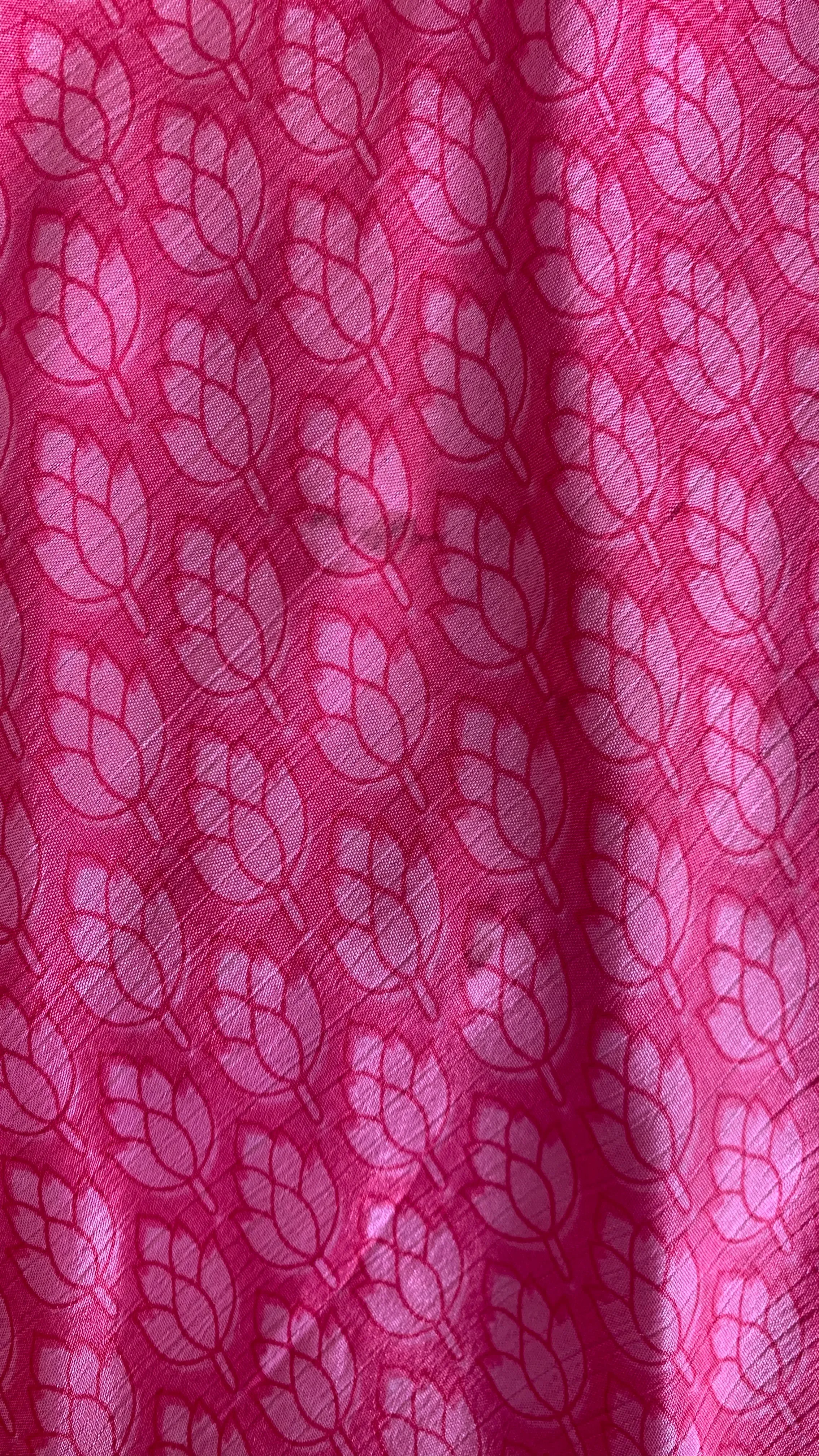 Athena Maxi Dress - Vintage Sari - Ballet Pink Floral Motif - XXS - S