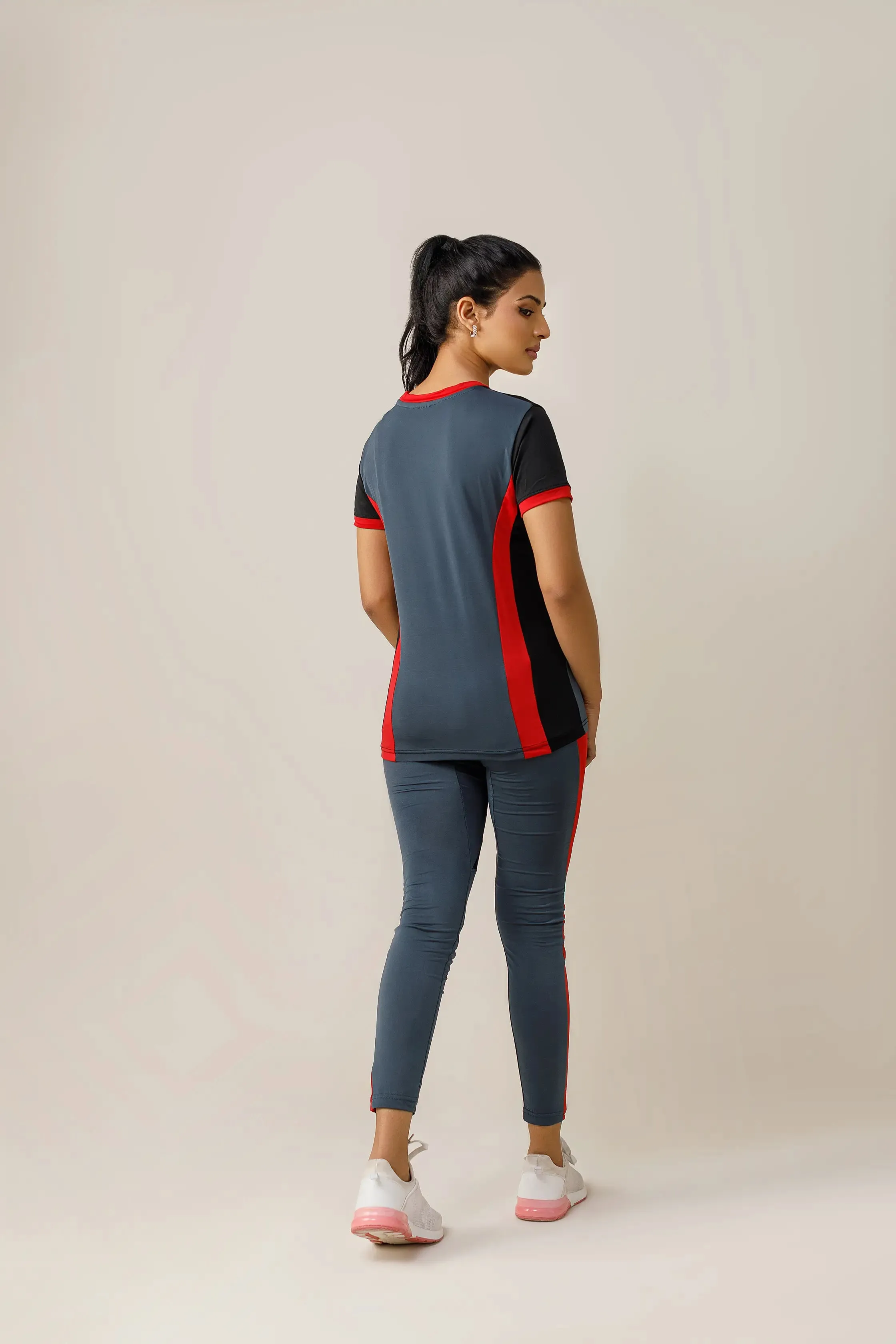 Beyond Performance Activewear Tracksuit (Red Grey and Black)