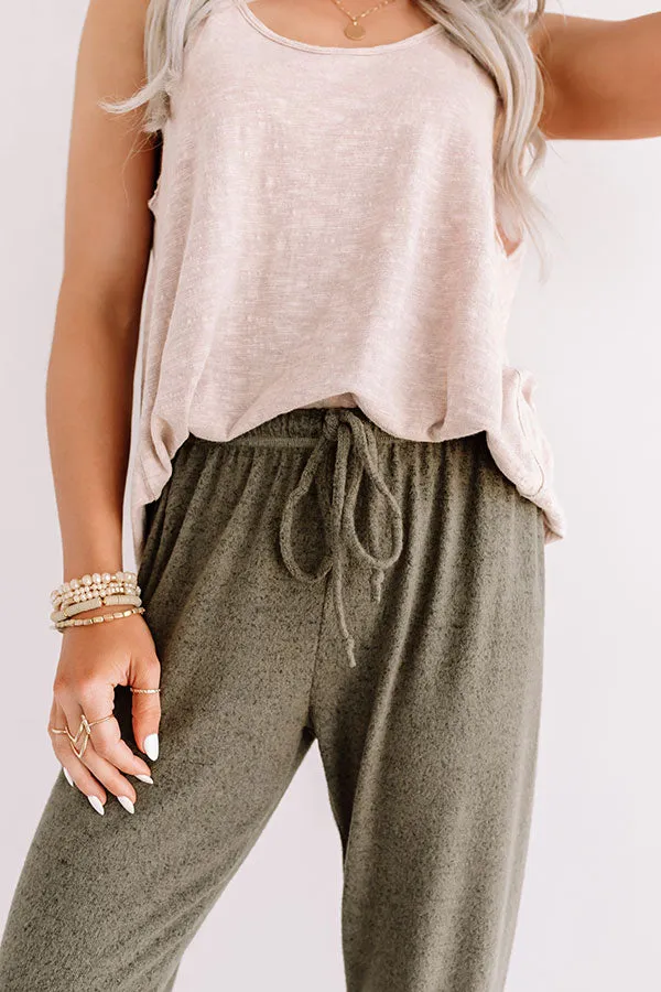 Casa Casual Joggers In Olive