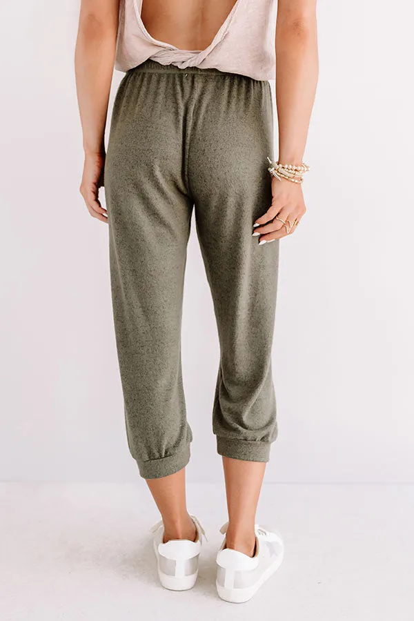 Casa Casual Joggers In Olive