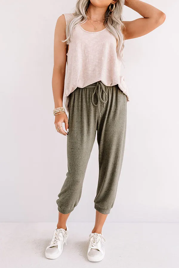 Casa Casual Joggers In Olive