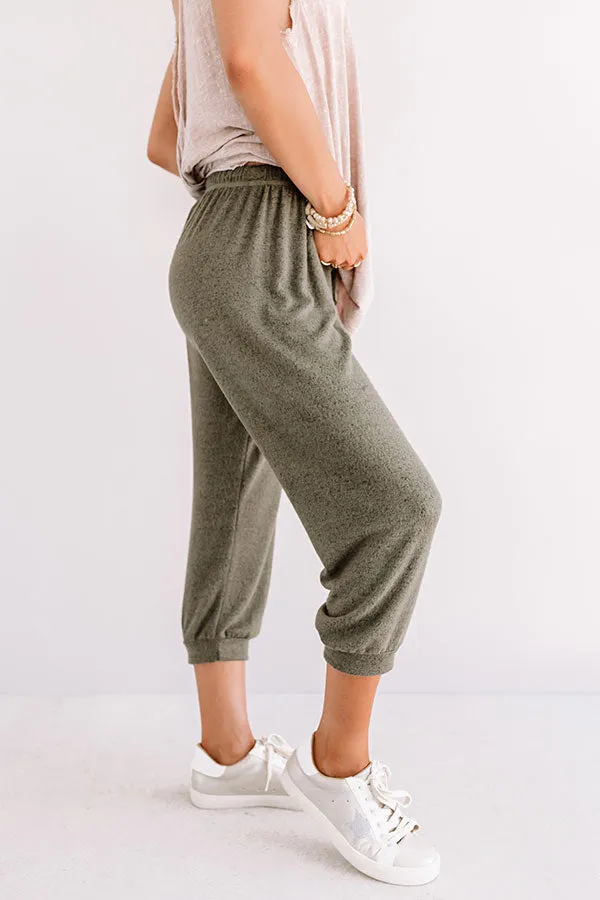 Casa Casual Joggers In Olive