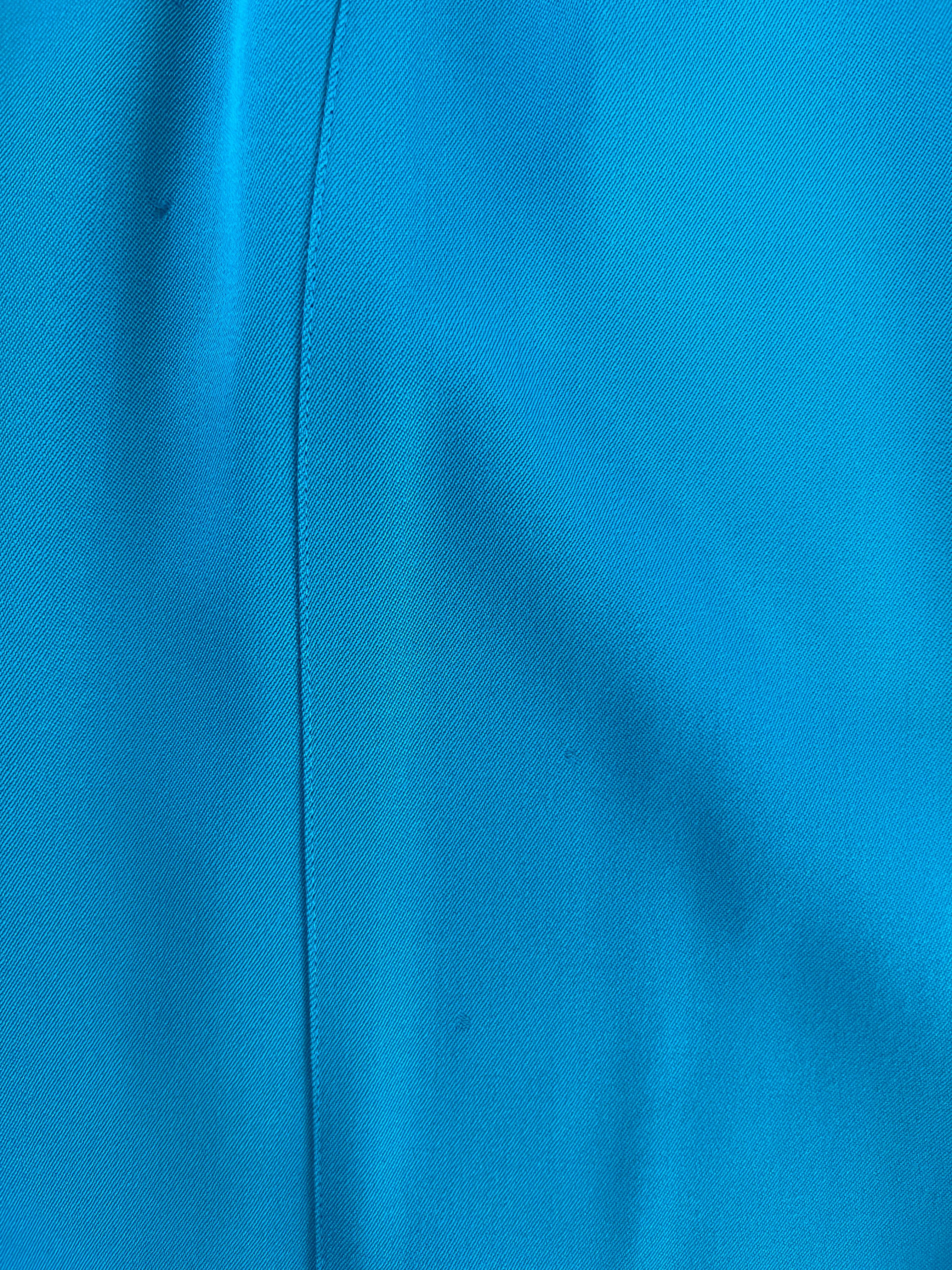 Coolest 1980's Thierry Mugler Cerulean Blue Pencil Skirt / Sz S