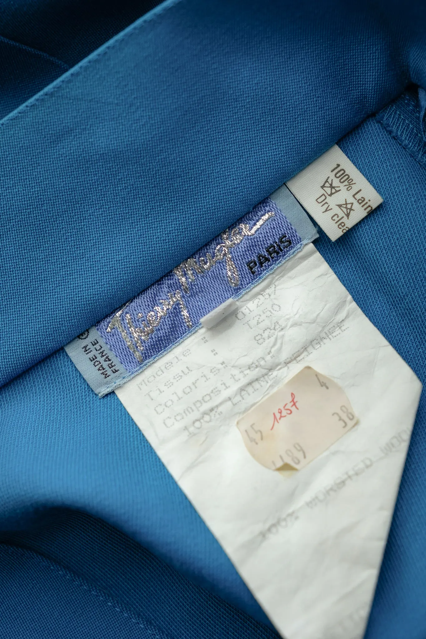 Coolest 1980's Thierry Mugler Cerulean Blue Pencil Skirt / Sz S