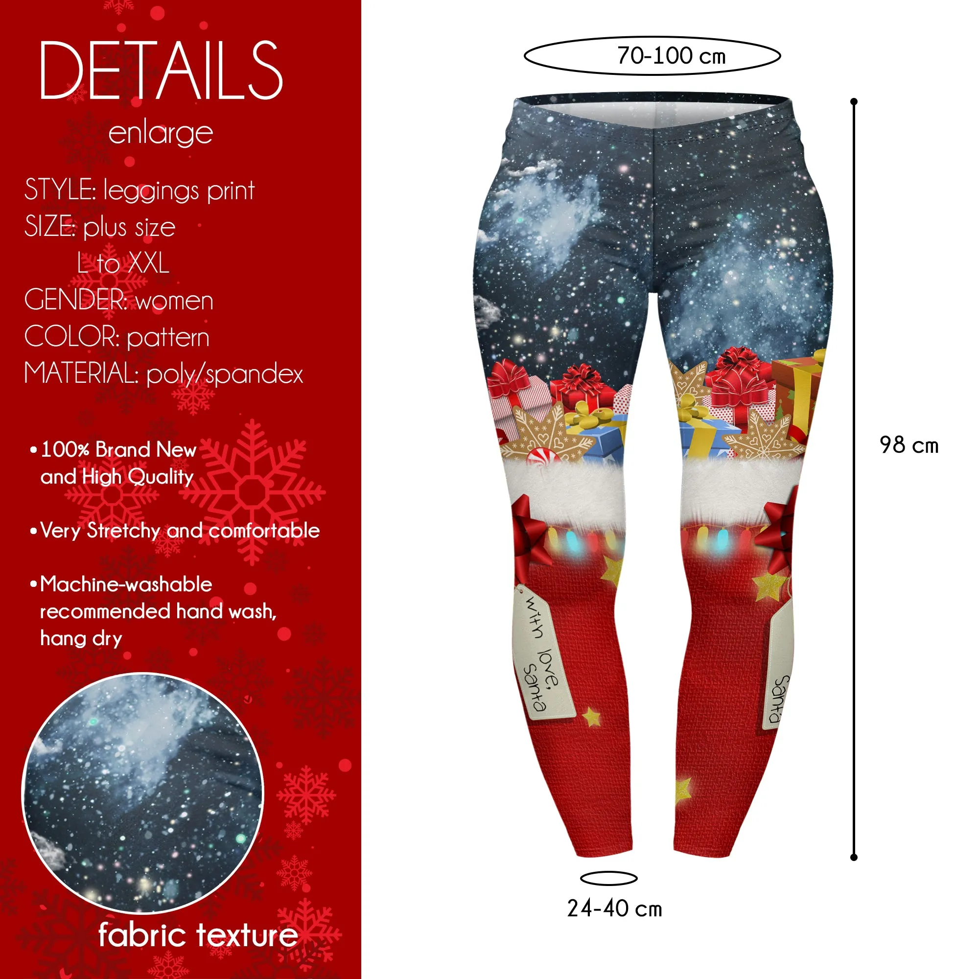 Curve Leggings (14-18 UK Size) - With Love Santa