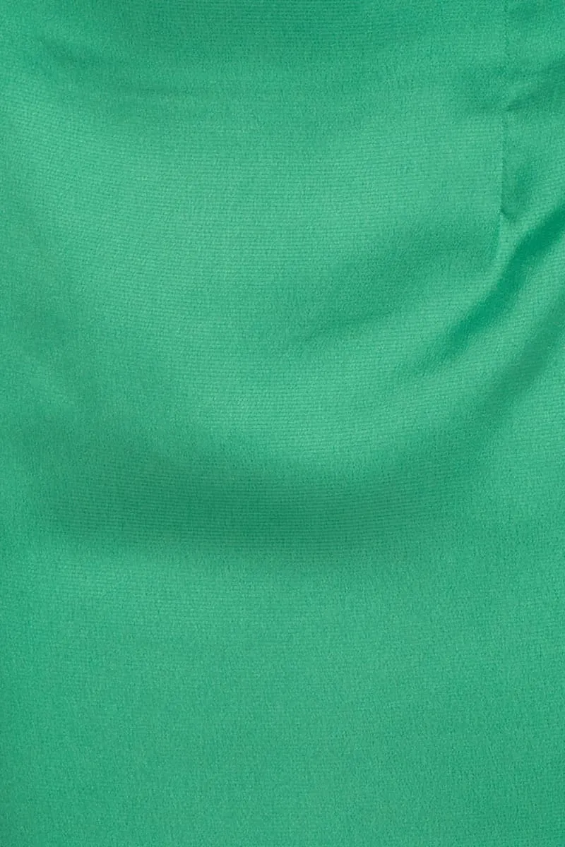 Green Slip Skirt Maxi Satin