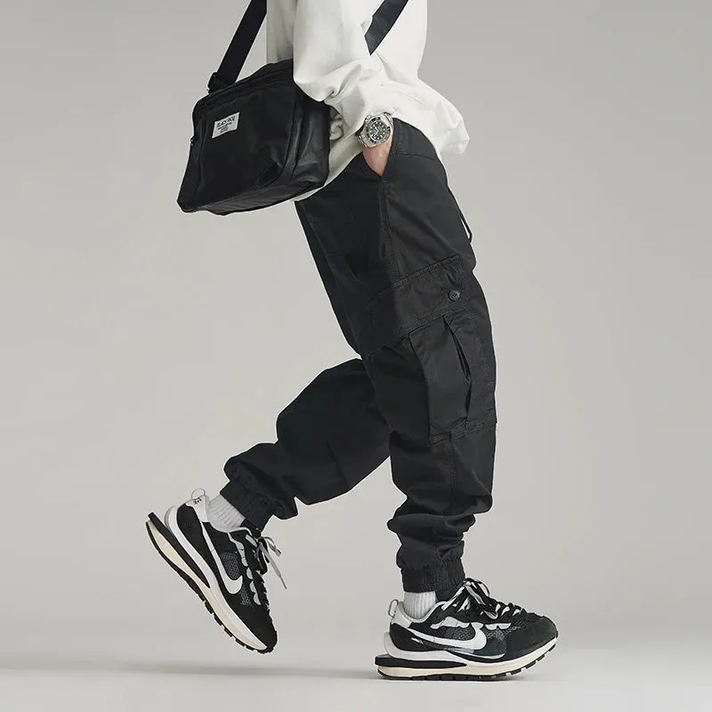 Japanese Streetwear Cargo Pants Men Clothing Multi-pocket Loose Casual Joggers