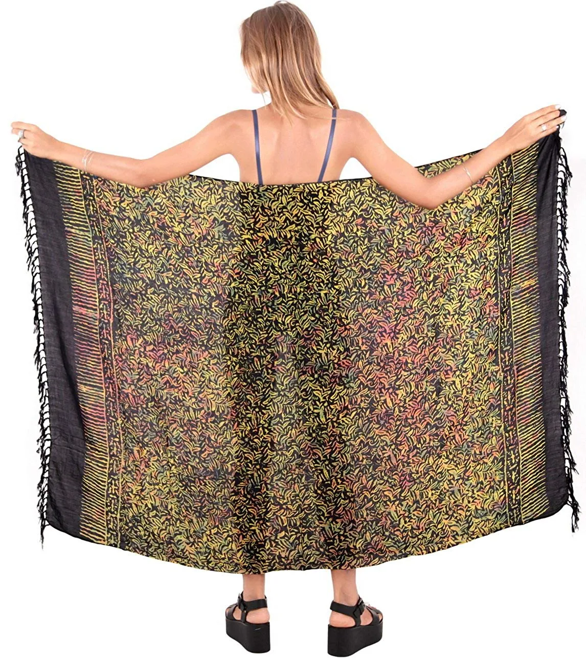 LA LEELA Women's Swimsuit Cover Up Sarong Bikini Swimwear Beach Cover-Ups Wrap Skirt Large Maxi FJ