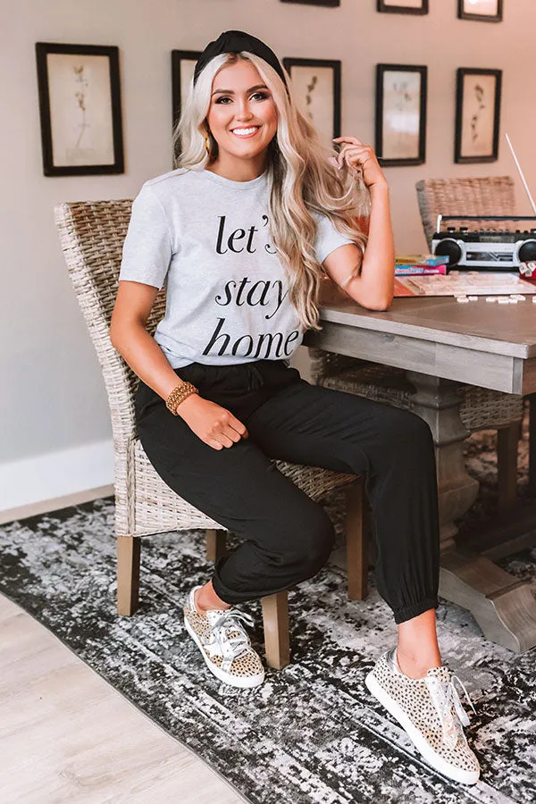 Let's Stay Home Shift Tee In Grey