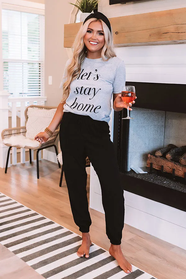 Let's Stay Home Shift Tee In Grey