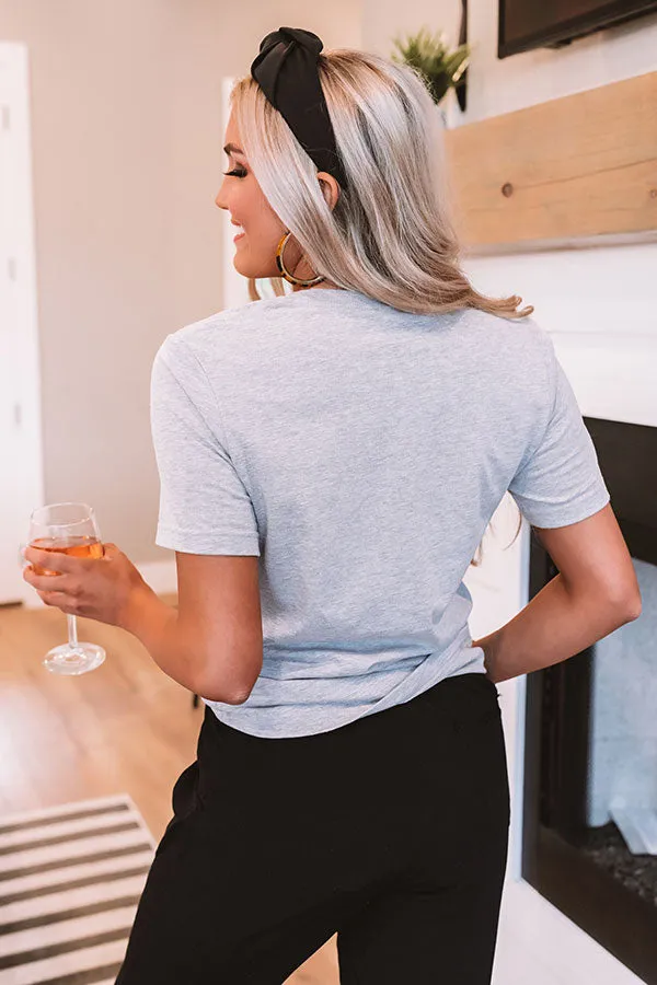 Let's Stay Home Shift Tee In Grey