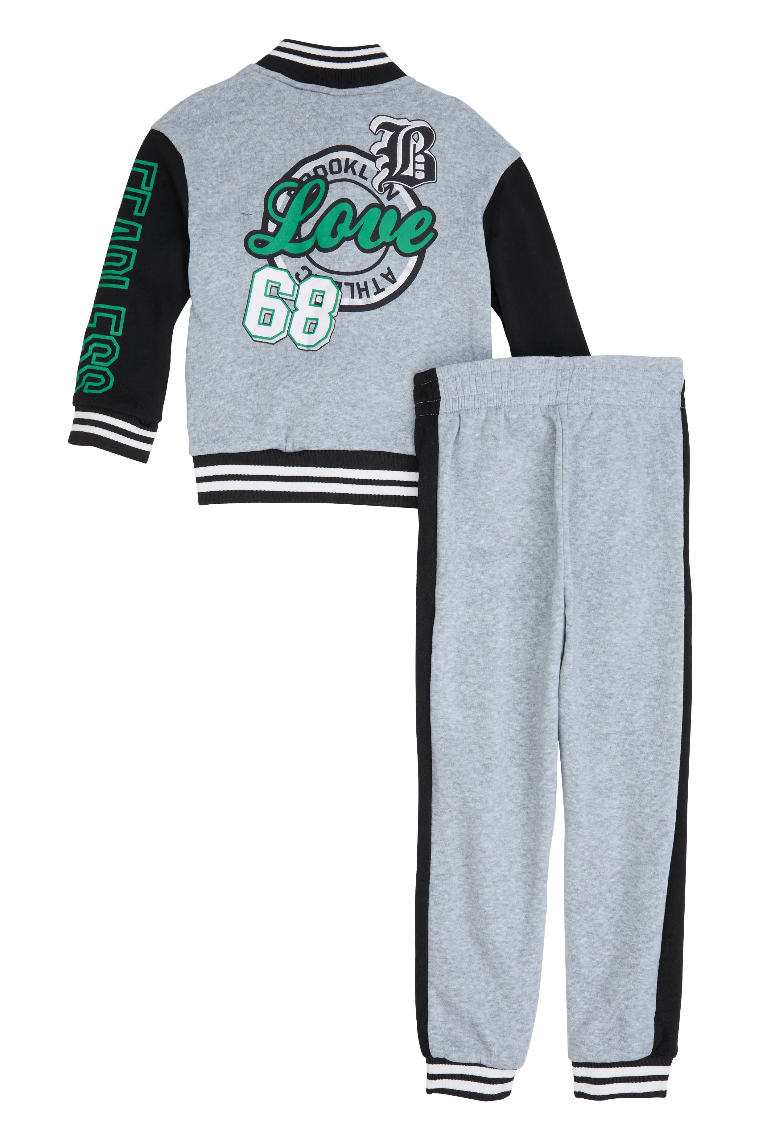 Little Girls Fearless Varsity Jacket and Joggers