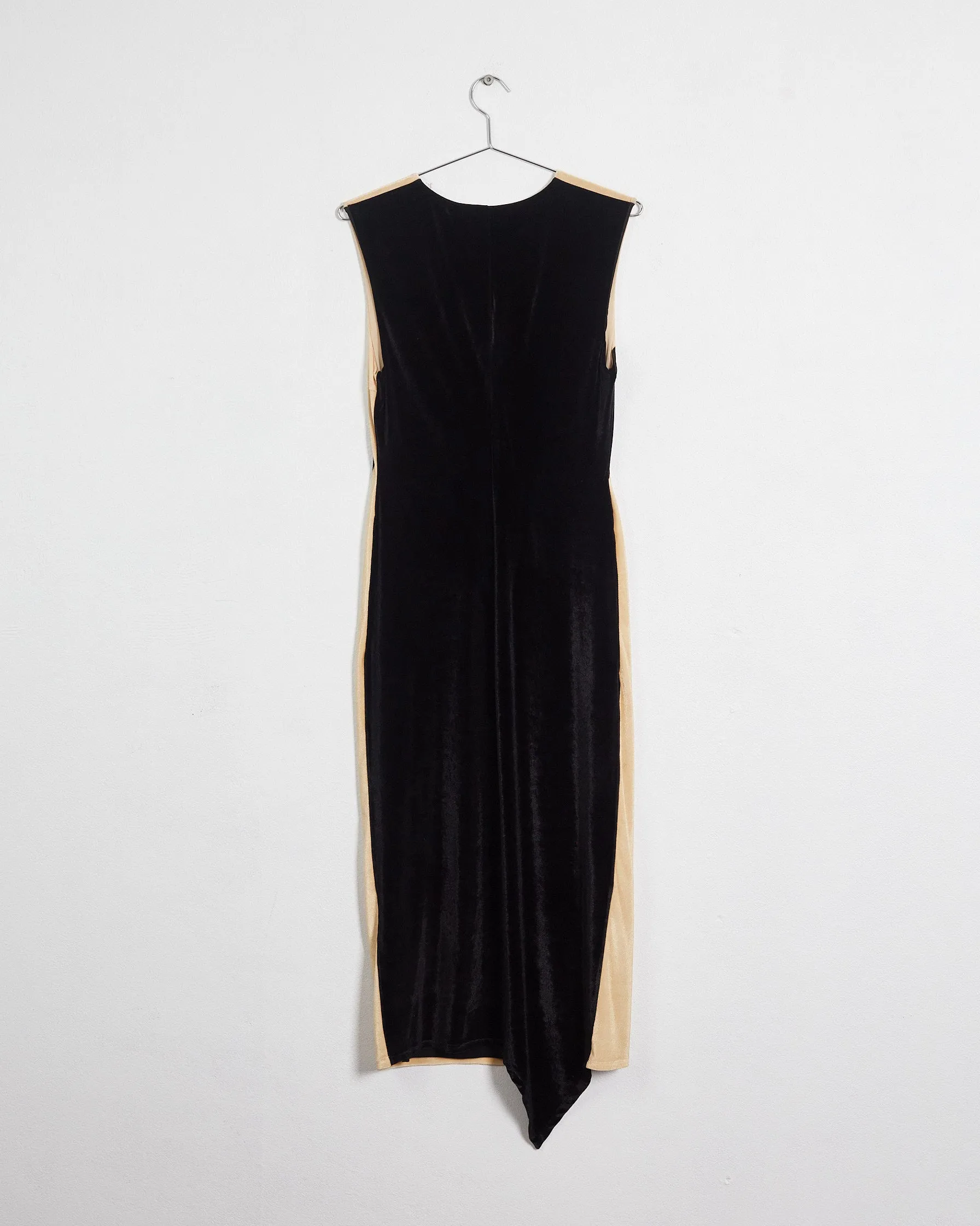Loewe fall '22 'gloves' print velvet dress, gold, black & red, 10-12