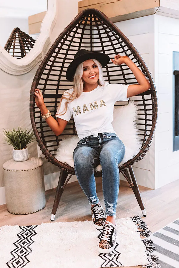 Mama Leopard Shift Tee In White