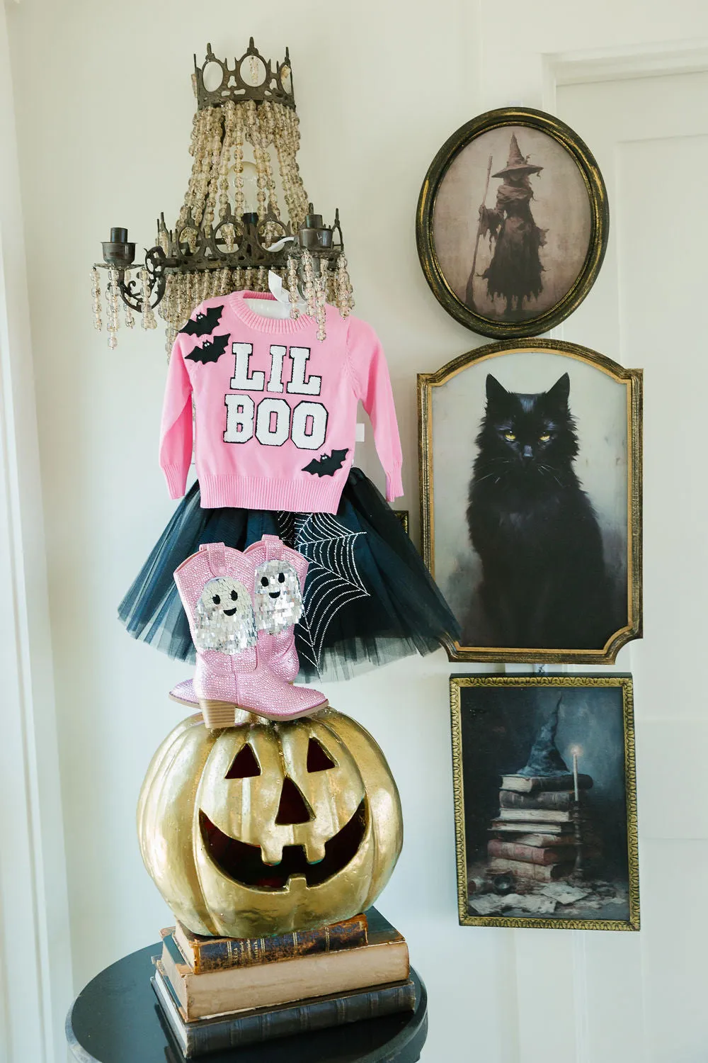 MINI KIDS LIL BOO PINK SWEATER