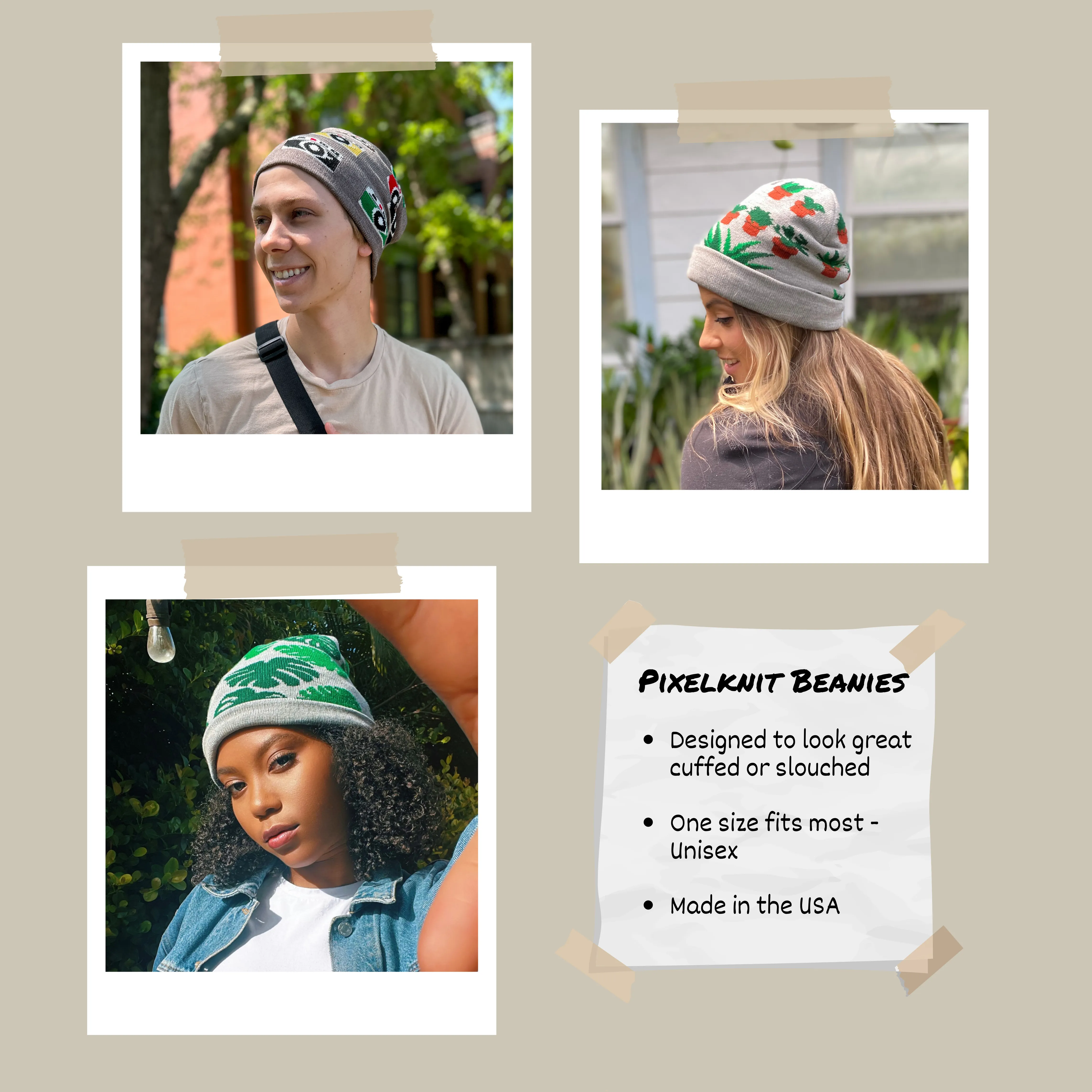 Monstera Houseplant Beanie