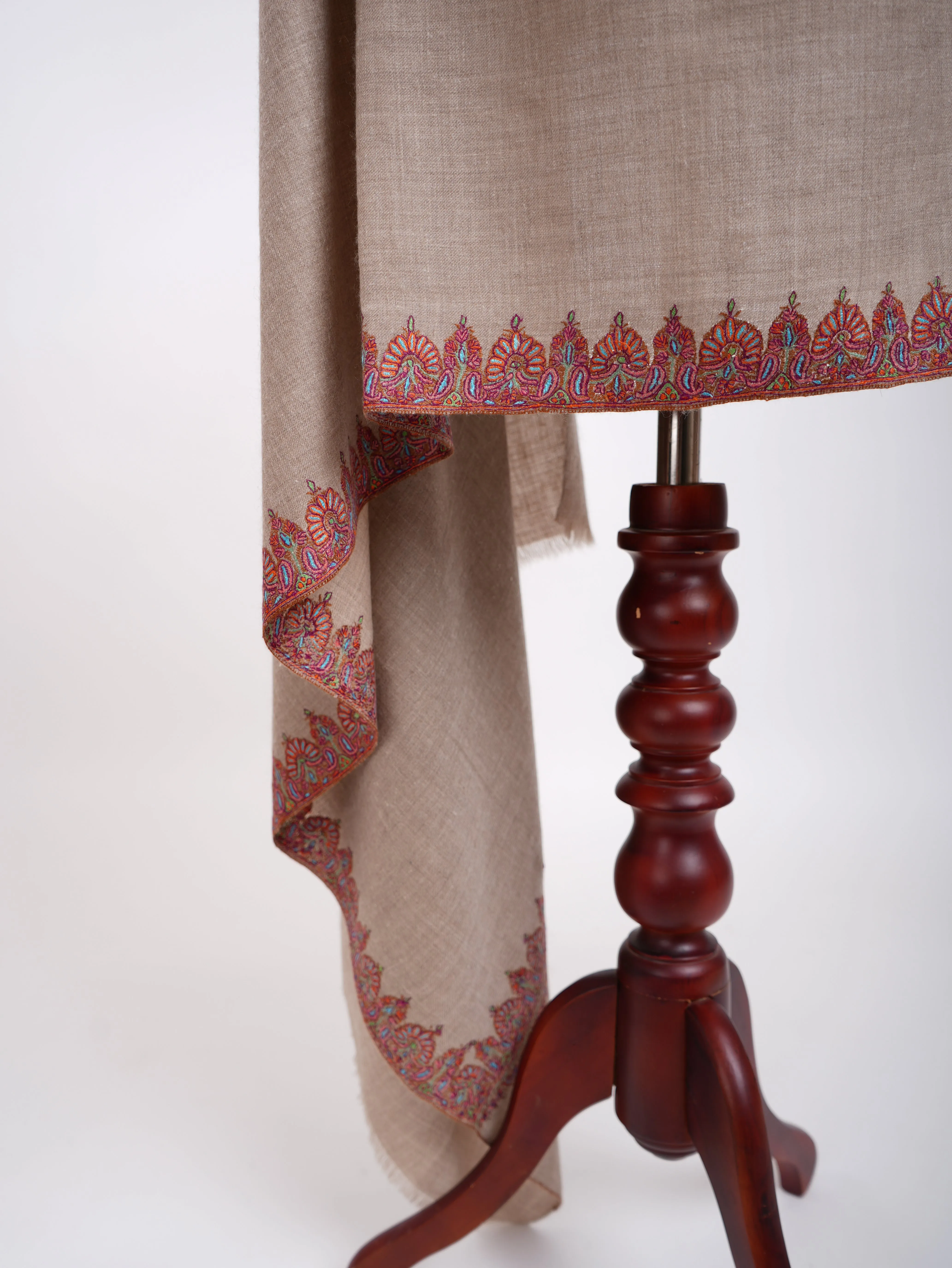 Natural Hand Kashmiri Embroidery Pashmina Shawl