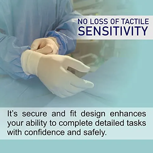 OTICA Pre Powdered Surgical Gloves Sterile Latex Gloves EO Quality, CE,ISO Approved (7, 50)