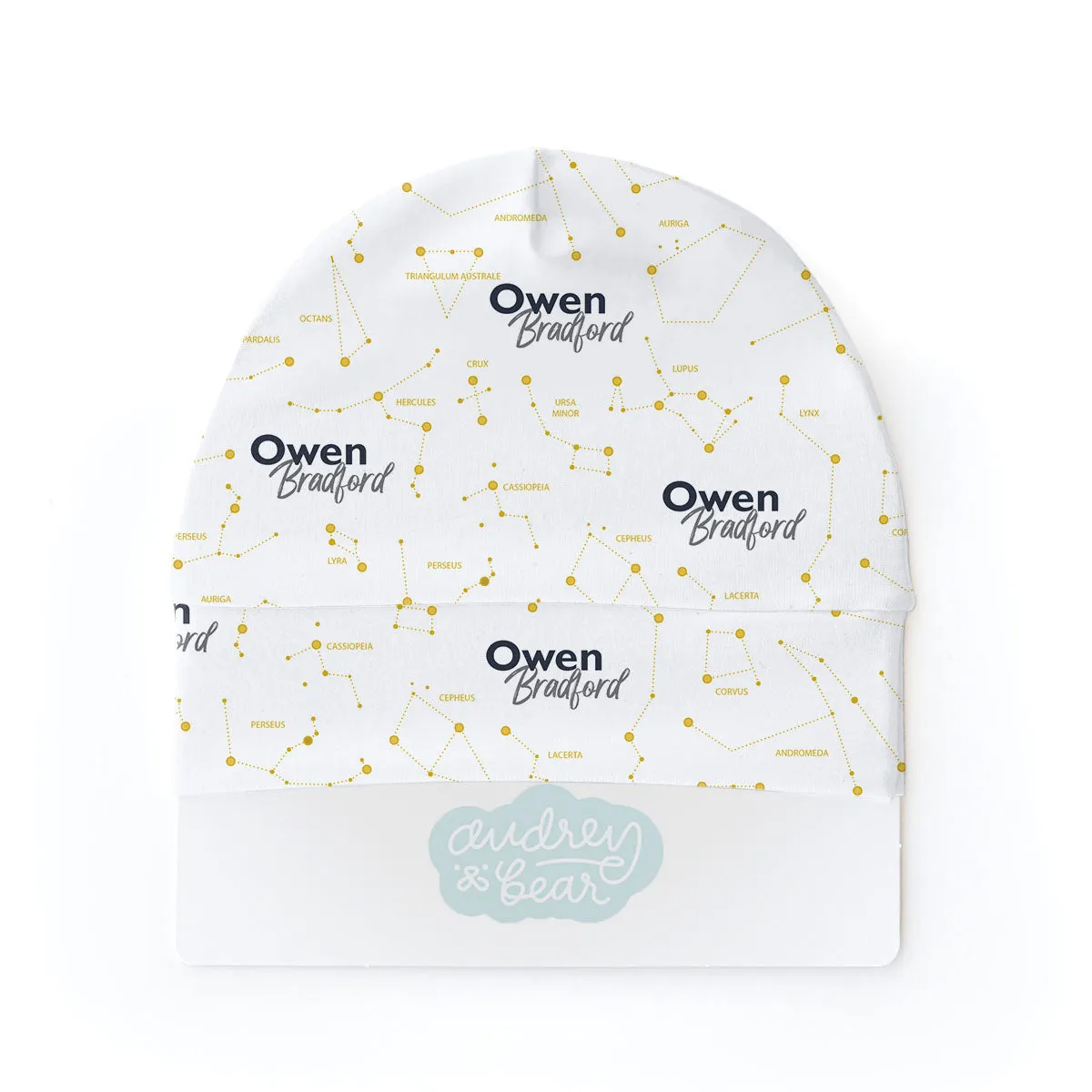 Personalized  Swaddle & Hat Set | Captivating Constellations