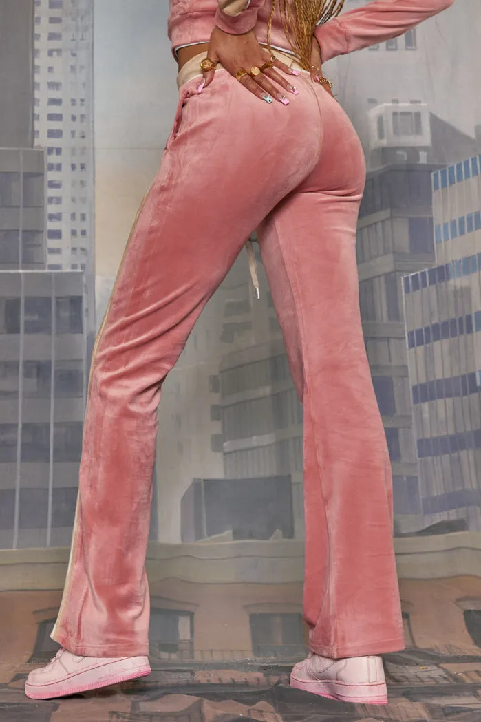 Pink & Beige Velour Joggers