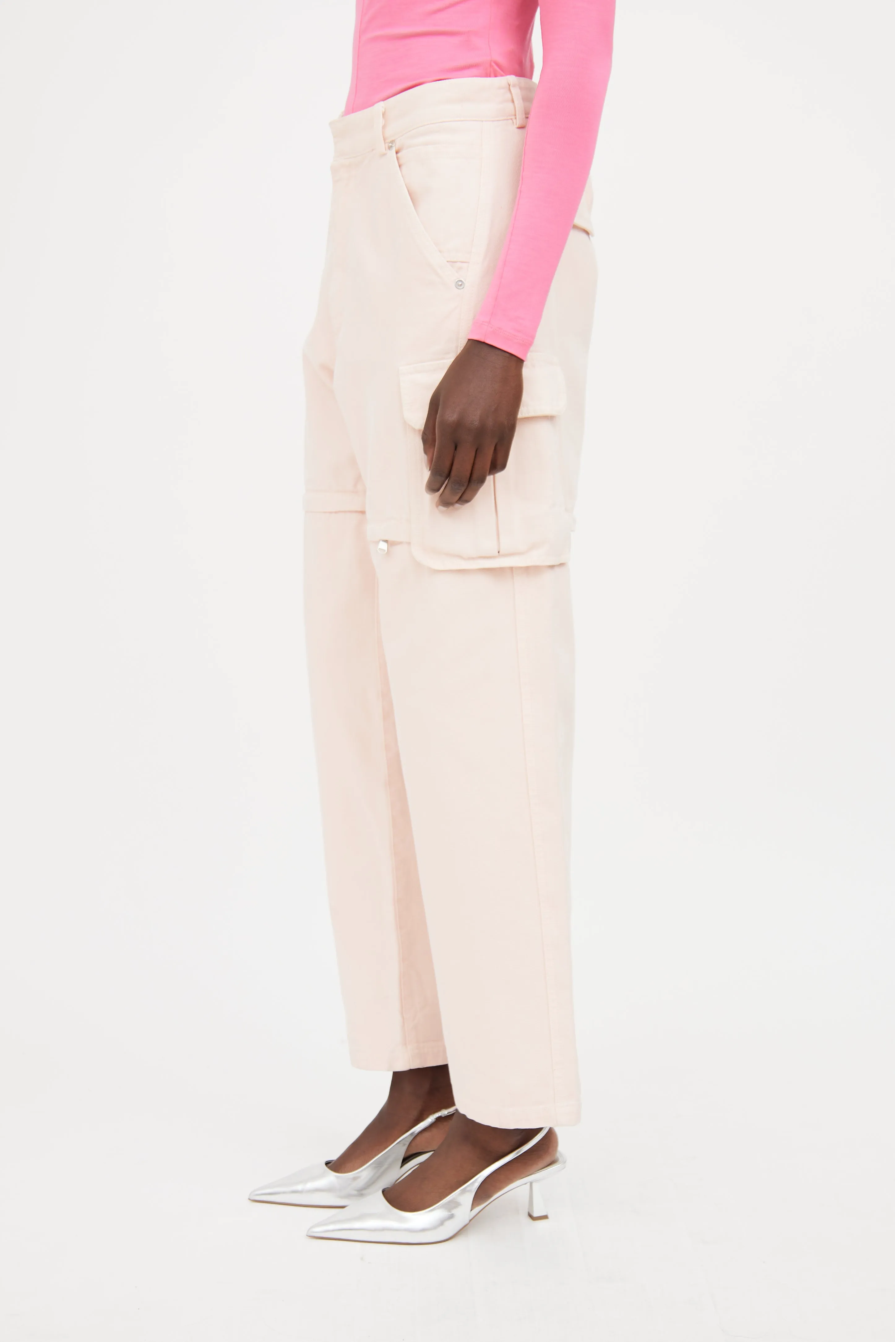 Pink Convertible Cargo Trouser