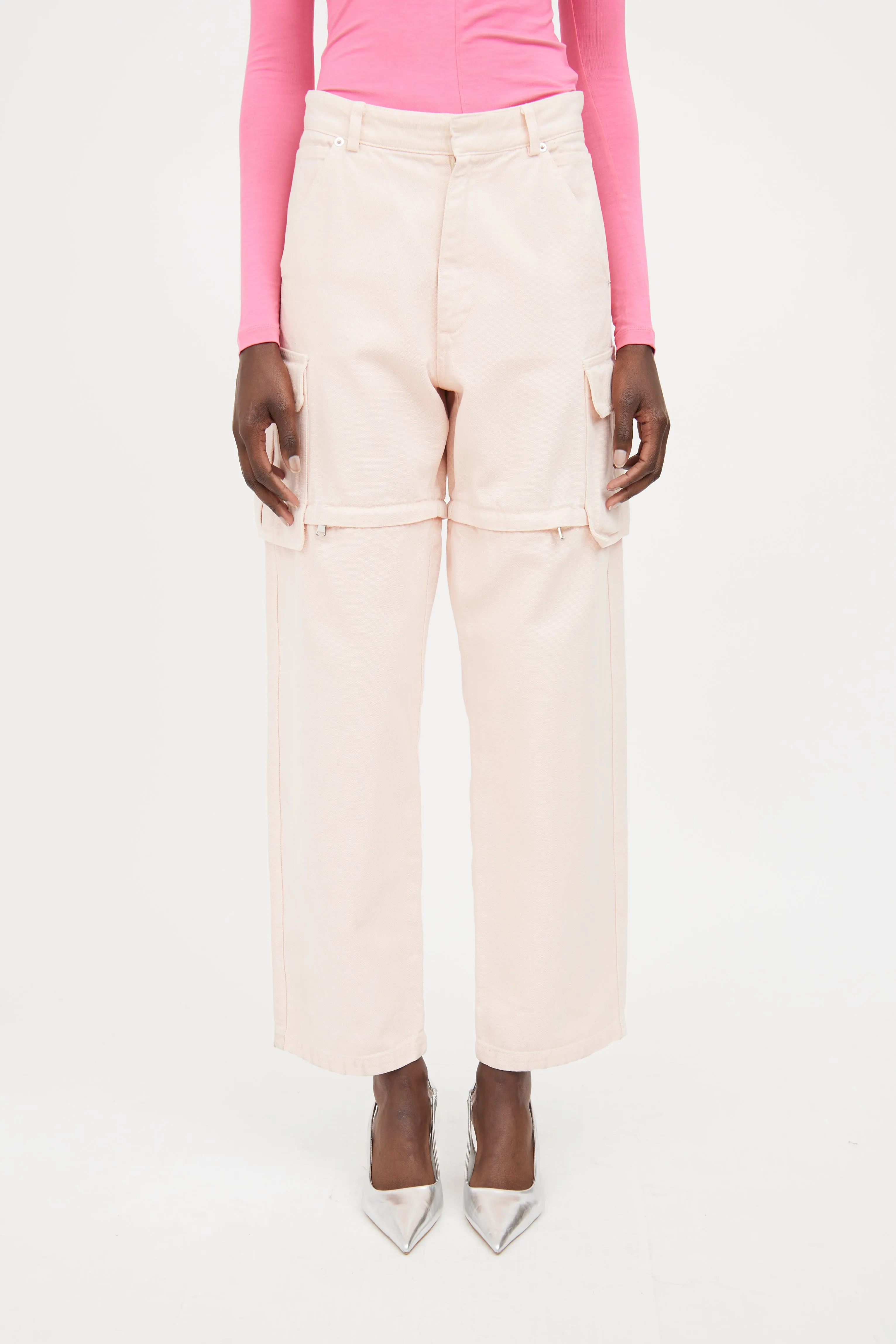 Pink Convertible Cargo Trouser