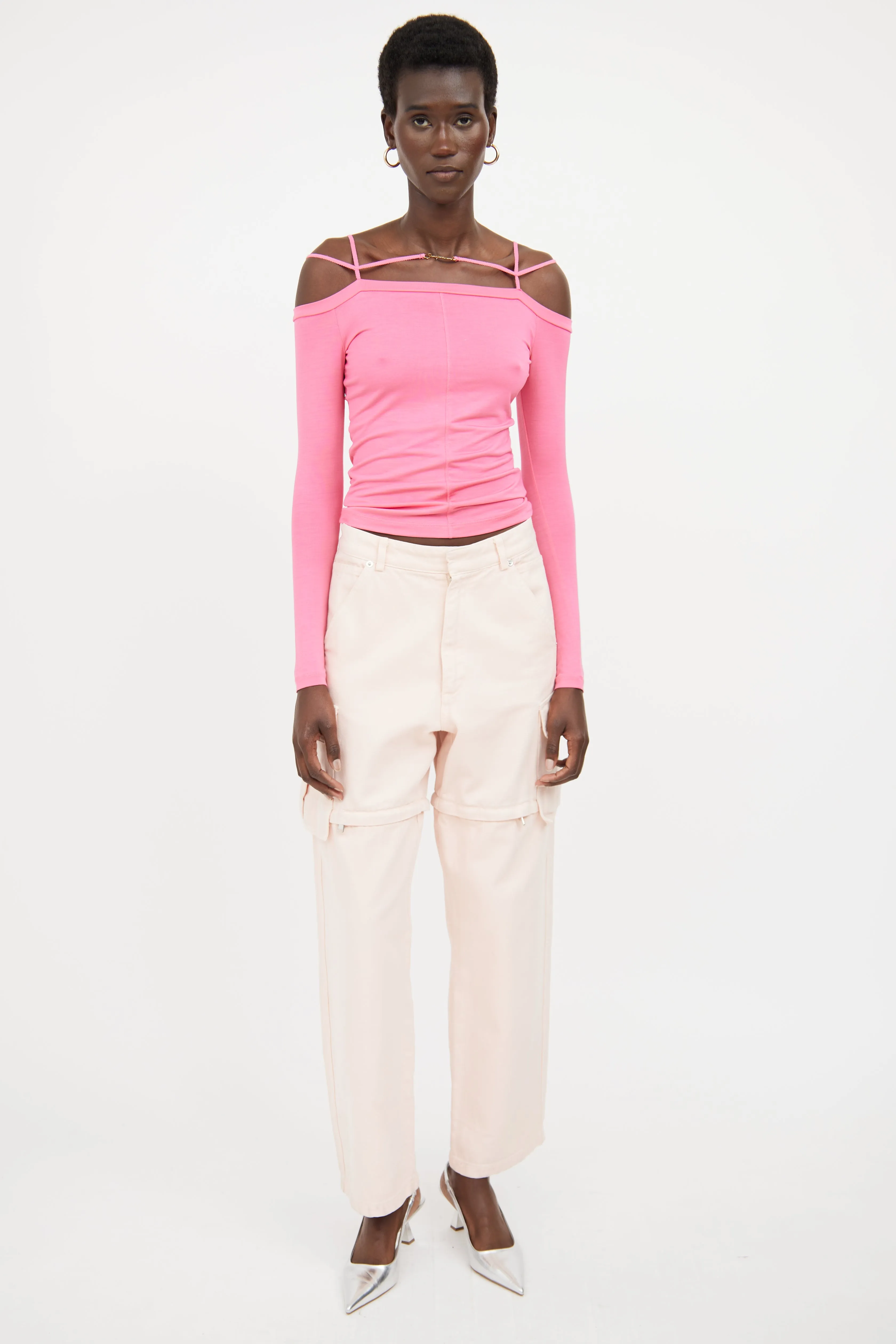 Pink Convertible Cargo Trouser
