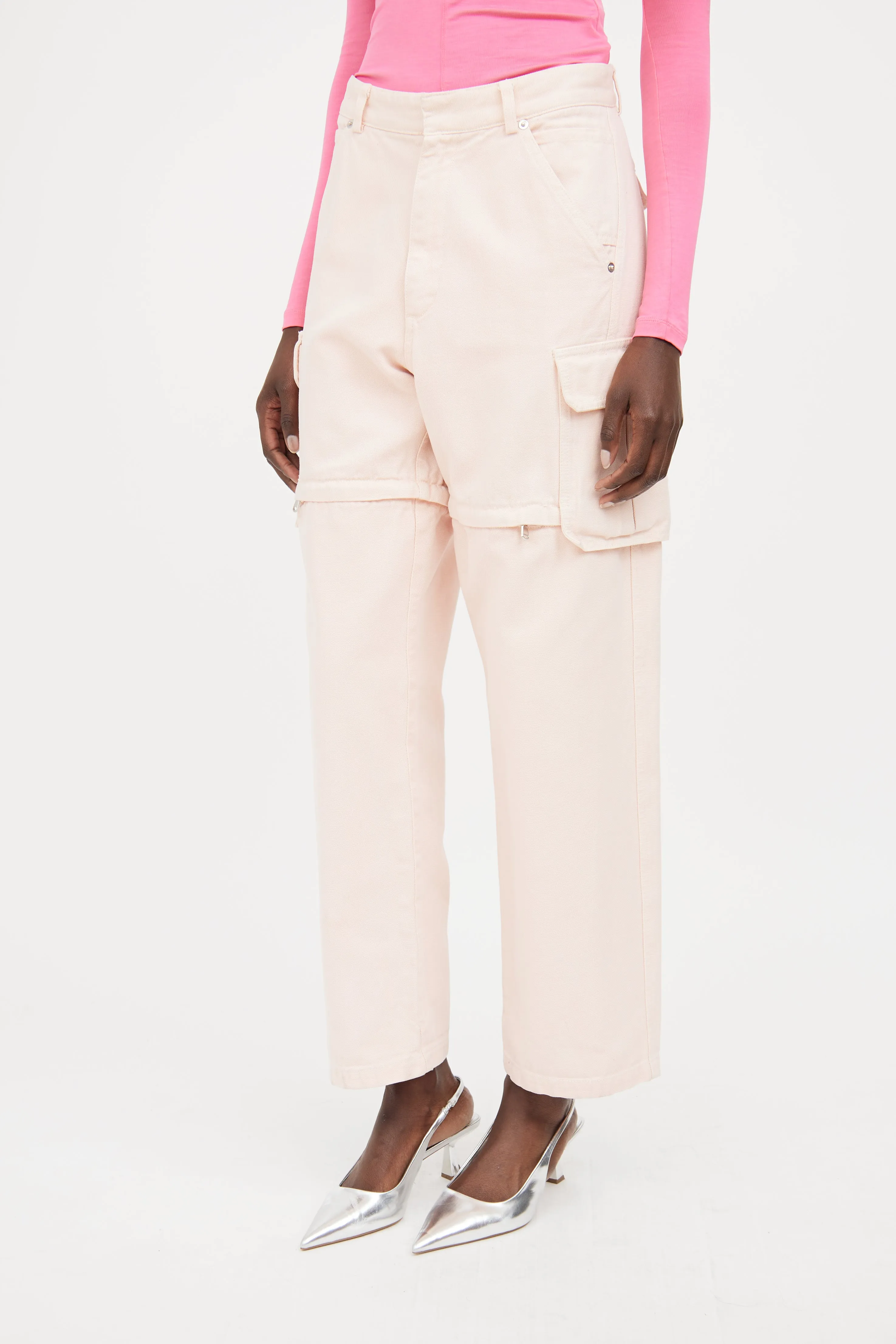 Pink Convertible Cargo Trouser