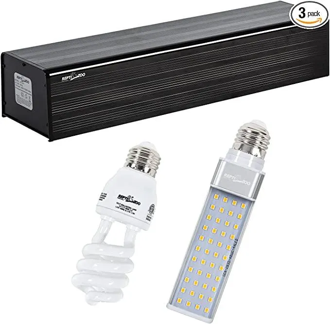 REPTIZOO 13W Reptile LED & UVB Terrarium Hood Lighting Fixture Combo Pack Kits