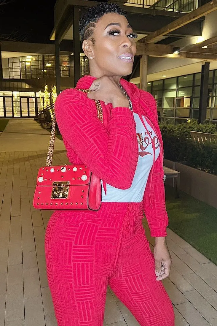 Ruby Red Textured Set