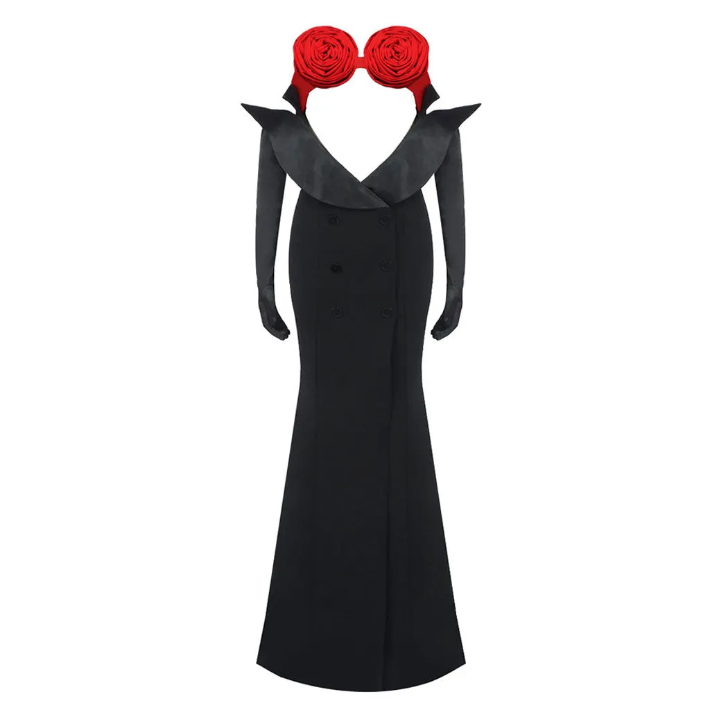 Sexy Off Shoulder Rosette Bra CutOut Gloved Maxi Fishtail Evening Dress