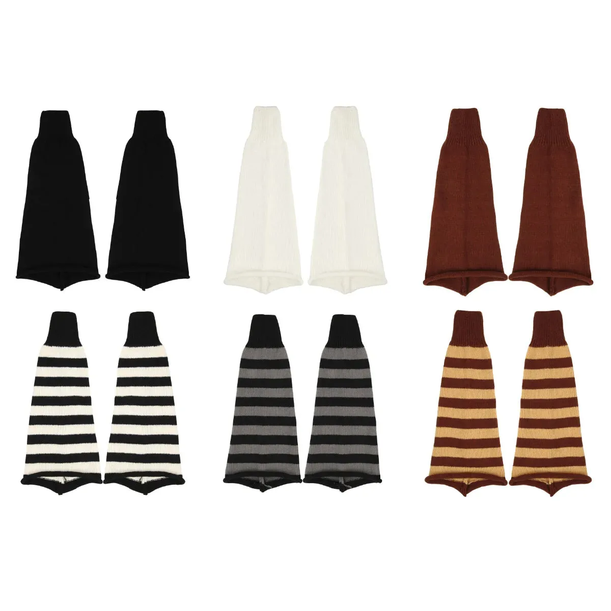 Sohiwoo Japanese Long Student Stripe Jk Lolita Kawaii Leg Cover Fashion Girls Loose Harajuku Y2k Cute Flared Knitted Leg Warmers