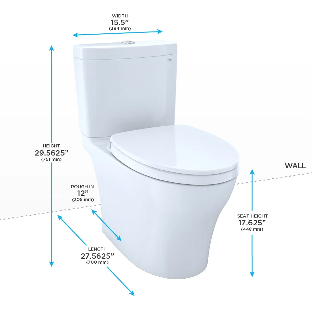 TOTO MS446124CEMFGN#12 Aquia IV Two-Piece Dual Flush Toilet, WASHLET  Ready, Sedona Beige