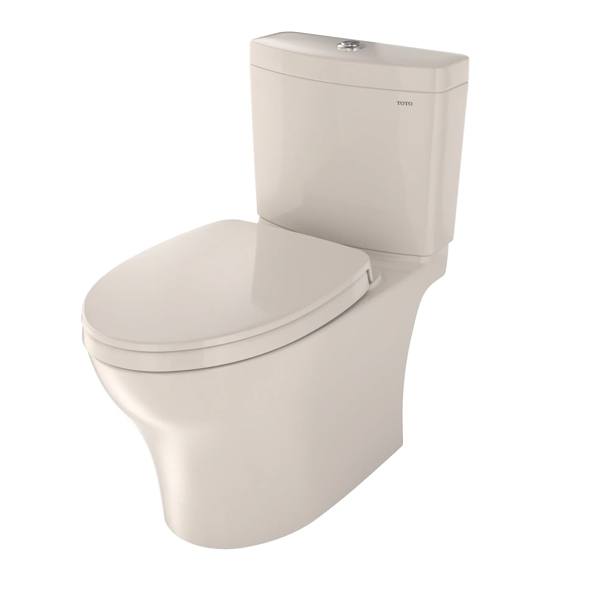 TOTO MS446124CEMFGN#12 Aquia IV Two-Piece Dual Flush Toilet, WASHLET  Ready, Sedona Beige
