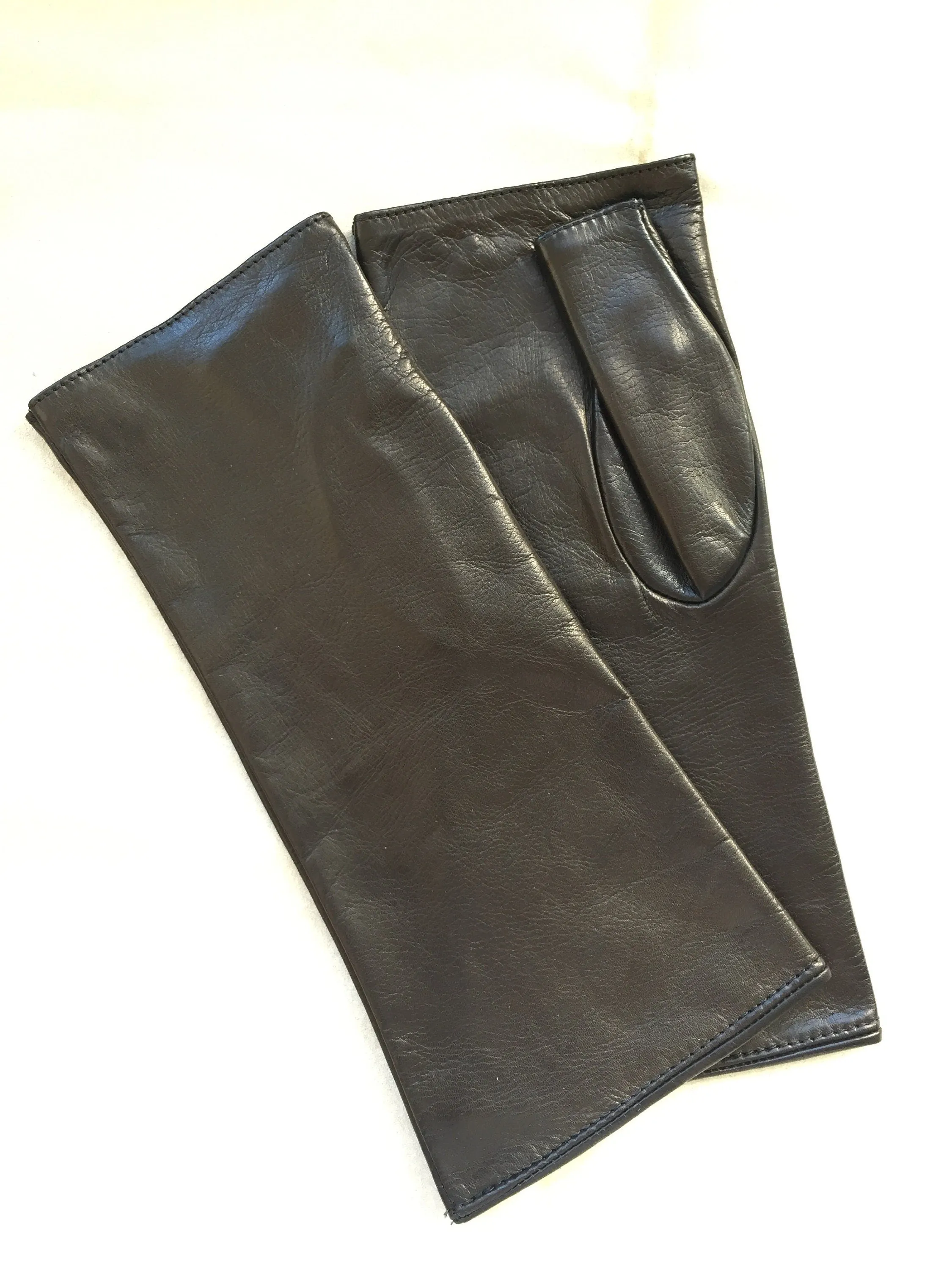 Women's fingerless leather gloves,  arm warmers