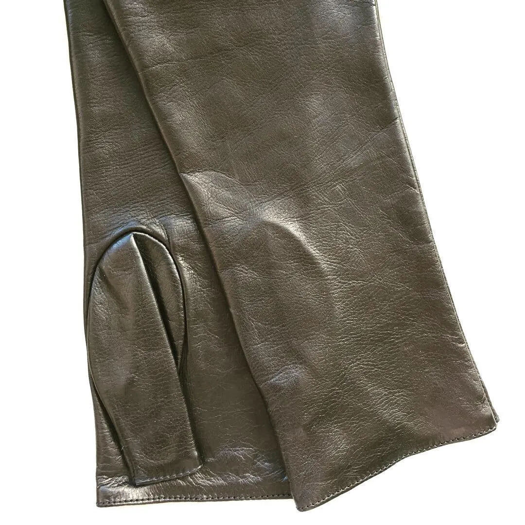 Women's fingerless leather gloves,  arm warmers