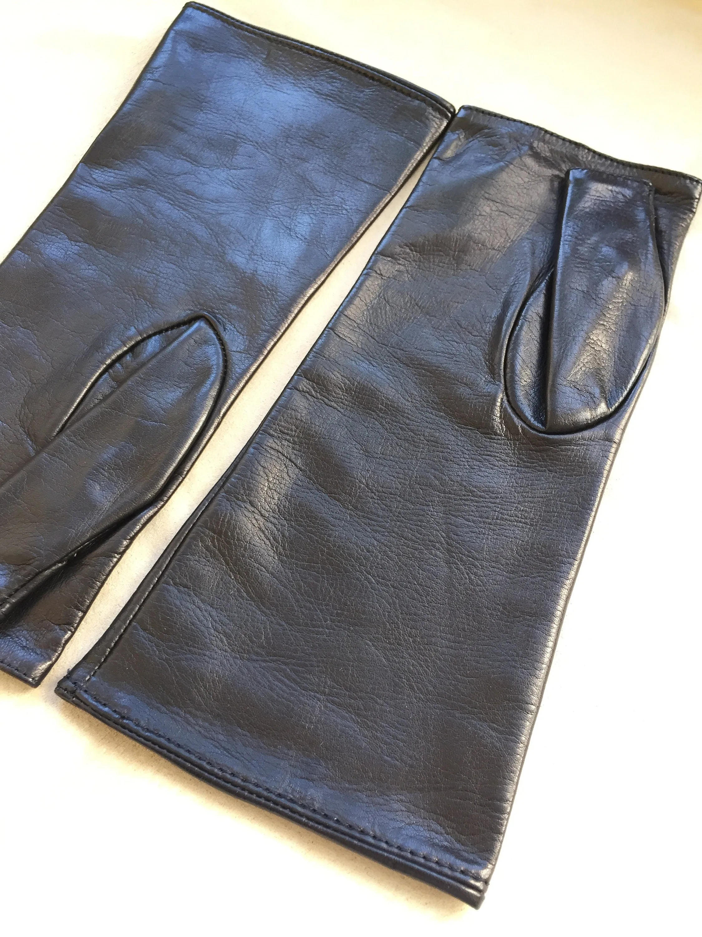 Women's fingerless leather gloves,  arm warmers