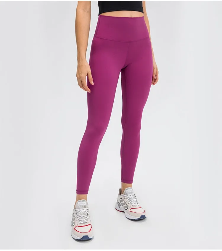 Yoga Pants With Pocket Women Buttery Soft Bare White Workout Gym High Waist Fitness Tights Sport Leggings