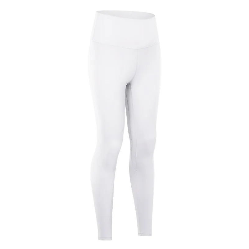 Yoga Pants With Pocket Women Buttery Soft Bare White Workout Gym High Waist Fitness Tights Sport Leggings