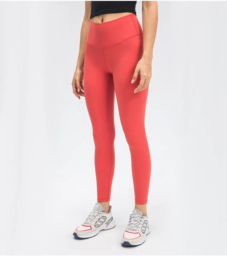 Yoga Pants With Pocket Women Buttery Soft Bare White Workout Gym High Waist Fitness Tights Sport Leggings
