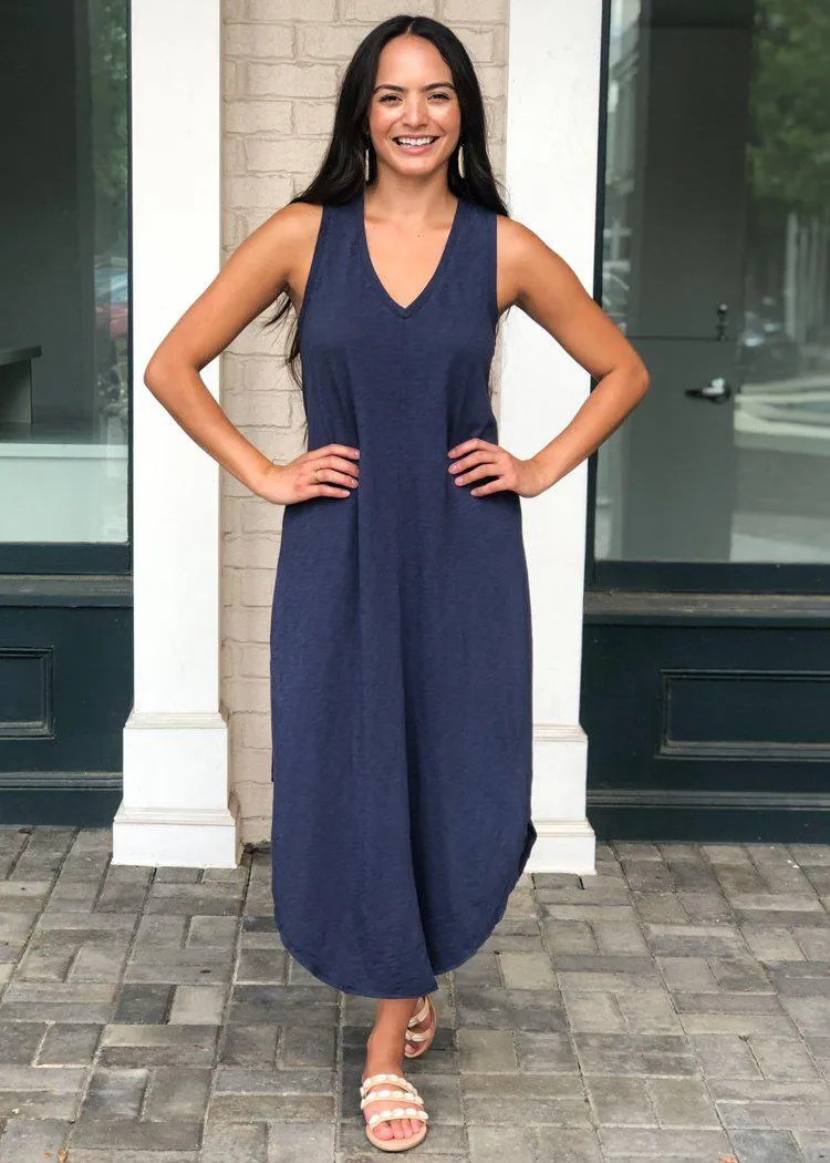 Z Supply Reverie Midi Dress - Black Iris
