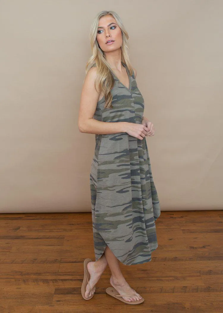 Z Supply Reverie Midi Dress - Camo Green