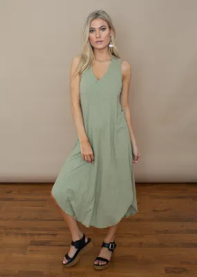 Z Supply Reverie Midi Dress- Pale Sage