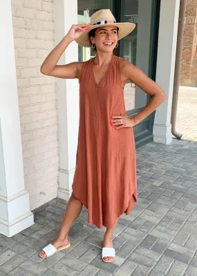 Z Supply Reverie Midi Dress - Rust